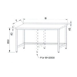Arbeitstisch ohne Grundboden L 1000 mm B 600 mm H 850 mm Produktbild 0 L