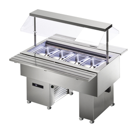 Salatbar Isola 4M VT mit Hustenschutz Edelstahl | passend für 4 x GN 1/1 - 150 mm Produktbild