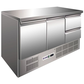 Kühltisch Gastronorm KTM 302 Umluftkühlung 235 Watt 400 ltr | 2 Volltüren | 2 Schubladen Produktbild