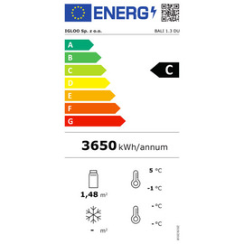 Wandkühlregal BALI PRO 132 weiß mit 2 Drehtüren Produktbild 1 S