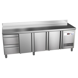 Kühltisch READY KT4612 Umluftkühlung 298 ltr | Aufkantung | 3 Volltüren | 2 Schubladen Produktbild