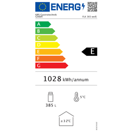 Getränkekühlschrank FLK 365 | 385 ltr weiß | passend für 462 0,33-l-Dosen | 224 0,5-l-PET-Flaschen | Umluftkühlung Produktbild 1 S