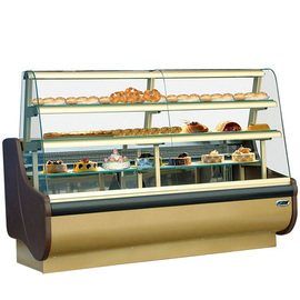Bäckerei-Verkaufstheke Bake 1300 bronzefarben goldfarben | 3 Borde | gerundet Produktbild