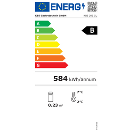 Glastürkühlschrank KBS 202 GU weiß 200 ltr | Umluftkühlung | Türanschlag rechts Produktbild 1 L