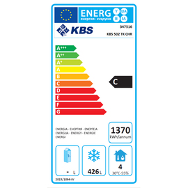 Gewerbetiefkühlschrank GN 2/1 KBS 502 TK CHR 520 ltr | Statische Kühlung | Türanschlag rechts Produktbild 1 L