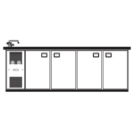 Getränketheke Palermo 1 Becken links | 4 Türen | 450 Watt 230 Volt Produktbild