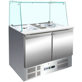 Saladette KBS 908 mit Glasaufsatz | 246 ltr | Umluftkühlung | Gastronorm Produktbild
