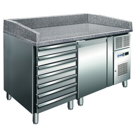 Pizzatisch Pizza 1610 | Umluftkühlung | Aufkantung | Volltür | 7 Schubladen Produktbild
