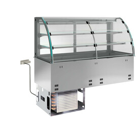 Einbau-SB-Kühlvitrine GN 2/1 mit 3 Entnahmeklappen | steckerfertig | 230 Volt 350 Watt Produktbild