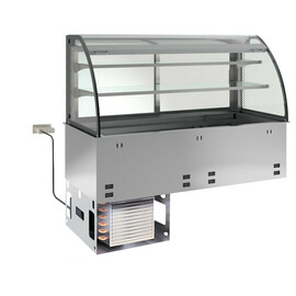 SB-Einbaukühlvitrine GN 2/1 mit Nachtrollo | steckerfertig | 350 Watt | 230 Volt Produktbild