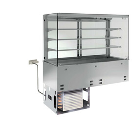 SB-Einbaukühlvitrine GN 2/1 mit Nachtrollo | steckerfertig | 230 Volt | 500 Watt Produktbild