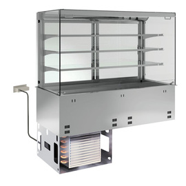 SB-Einbaukühlvitrine GN 2/1 mit Nachtrollo | steckerfertig | 230 Volt | 500 Watt Produktbild
