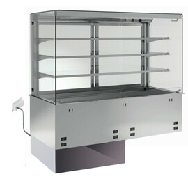 SB-Einbaukühlvitrine GN 2/1 mit Nachtrollo | 230 Volt | Zentralkühlung Produktbild