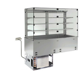 SB-Einbaukühlvitrine GN 2/1 | 4 Entnahmeklappen 700 x 200 mm | steckerfertig | 230 Volt | 500 Watt Produktbild