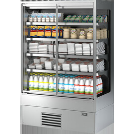 Wandkühlregal Lem 1310 CNS mit 2 Glastüren | Umluftkühlung Produktbild