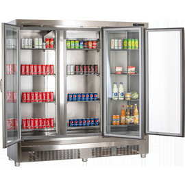 Edelstahlkühlschrank KU 1900 G mit 3 Glastüren | Umluftkühlung 1852 ltr | 1343,0 ltr Produktbild 3 S