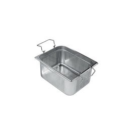 Gastronormbehälter GN 1/2  x 150 mm gelocht Edelstahl | Klappgriffe Produktbild