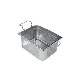 Gastronormbehälter GN 2/3  x 200 mm gelocht Edelstahl | Klappgriffe Produktbild