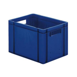 Stapelbehälter Rainbow Line Euronorm PP blau Wände perforiert 24 ltr | 400 mm x 300 mm H 270 mm Produktbild