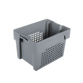 Drehstapelbehälter H 270 mm HDPE grau nestbar | Wände perforiert Produktbild