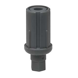 Stellfuß für Rundrohr Ø 38 mm | Komposit grau H 35 - 62 mm | Drehstück Produktbild