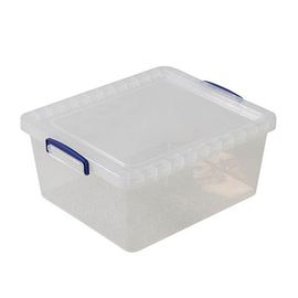 Aufbewahrungsbox mit Deckel PP transparent nestbar 17,5 ltr | 470 mm x 385 mm H 190 mm Produktbild