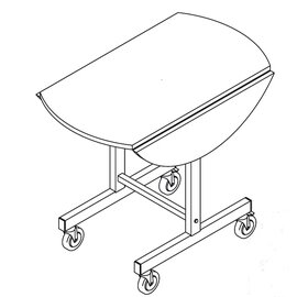 Room Service Table, Edelstahl gebürstet, melaminbeschichtete Kirschholztischplatte, Faltflügel und klappbar, Ø 80 cm, H 78 cm, mit Warmhaltebox Produktbild 2 S