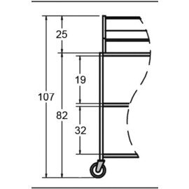 RESTPOSTEN | Servierwagen walnussfarben  | 3 Borde mit Flaschenhalter Produktbild 1 S