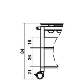 Servierwagen eichenbraun  | 3 Borde 700 x 550 mm mit Besteckablage Marmorplatte Produktbild 1 S