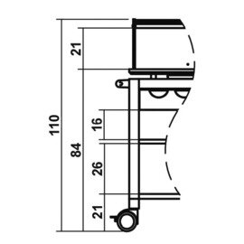 Servierwagen eichenbraun  | 3 Borde 700 x 550 mm mit Haube mit Besteckablage Oberplatte mit Wanneneinsatz Produktbild 1 S