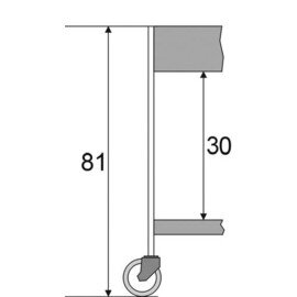 Bain-Marie-Wagen für 3x GN 1/2, inklusive GN-Behälter, aus Buchenholz, Farbe: Walnuss Produktbild 1 S