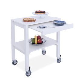Servierwagen weiß | Besteckablage L 700 mm B 450 mm H 840 mm Produktbild
