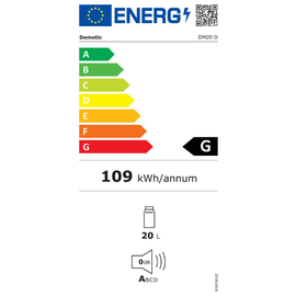 Schubladen-Minibar DM20D schwarz 20 ltr | thermoelektrisch mit Zierblende | Griff Produktbild 2 L