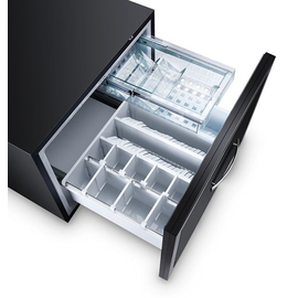 Schubladen-Minibar DM50D schwarz 50 ltr | thermoelektrisch mit Zierblende | Griff Produktbild 1 S