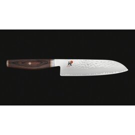 Santoku MIYABI 6000MCT gerade Klinge japanische Form glatter Schliff | holzfarben | Klingenlänge 18 cm Produktbild