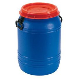 Deckelfass HDPE blau orange Deckel 60 ltr  Ø 400 mm  H 610 mm Produktbild