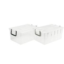 Lagerbehälter mit Deckel GASTRO-PLUS  • transparent-weiß  | 40 ltr | 580 mm  x 380 mm  H 256 mm Produktbild
