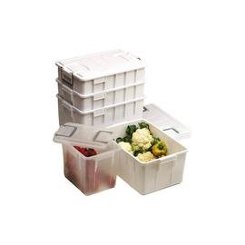 Lagerbehälter mit Deckel GASTRO-PLUS  • transparent-weiß  | 60 ltr | 580 mm  x 380 mm  H 378 mm Produktbild