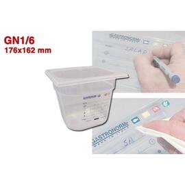 Gastronorm Behälter GN 1/6  x 65 mm Kunststoff transparent | Dauer-Etikett Produktbild