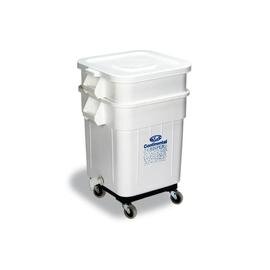 Tropfschale mit Auslaufhahn  • weiß  • fahrbar  | 140 ltr | 545 mm  x 545 mm  H 870 mm | Deckel | Transportwagen Produktbild