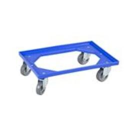 Transportgestell blau 4 Lenkrollen Gummi 610 mm  x 410 mm  H 160 mm Produktbild