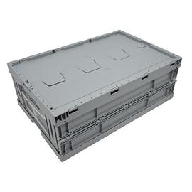 Faltbehälter mit Deckel Euronorm grau 39 ltr | 600 mm x 400 mm H 220 mm Produktbild