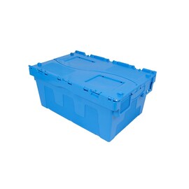 Deckelkiste FACILITY PRO 46 ltr PP blau mit Deckel nestbar Produktbild