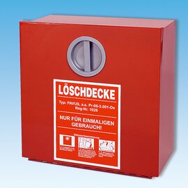 Wandbehälter für Löschdecke Metall rot  L 300 mm  B 300 mm  H 125 mm Produktbild