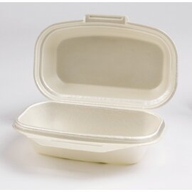 Lunchboxen mit Deckel Einweg weiß nicht unterteilt geschäumt 240 mm  x 135 mm  H 60 mm Produktbild
