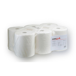 Handtuchrolle mit Spezialkern SEMYTOP Zellstoff 3-lagig hochweiß Produktbild