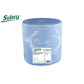 Industriepapierrolle SOPSY Recyclingpapier 3-lagig blau Produktbild