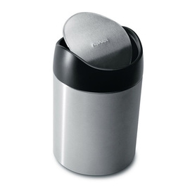 Tischabfallbehälter 1,5 ltr mit Schwingdeckel Edelstahl 0,5 kg schwarz Ø 127 mm Produktbild