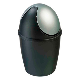 Tischabfallbehälter 1,5 ltr mit Schwingdeckel Tiglio schwarz | silber Ø 140 mm Produktbild