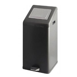 Tritt-Mülleimer Carro-Kick Aluminium 50 ltr schwarz Pushdeckel feuerfest Produktbild